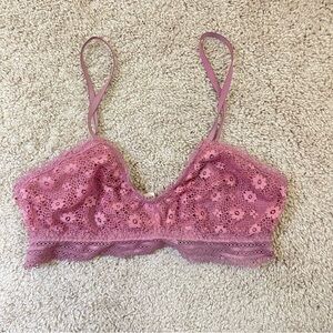 Victoria’s Secret purple floral lace bralette  size small